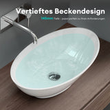 glasvilla lavabo de encimera lavabo cuenco mueble de baño de mineral ovalado Col807