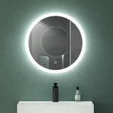 glasvilla Miroir Mural de Salle de Bain Miroir Lumineux Rond à LED Miroir de Salle de Bain à LED avec Interrupteur Tactile Couche Antibuée LED-Spiegel 05