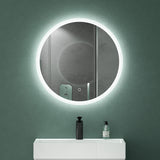 glasvilla Miroir Mural de Salle de Bain Miroir Lumineux Rond à LED Miroir de Salle de Bain à LED avec Interrupteur Tactile Couche Antibuée LED-Spiegel 05