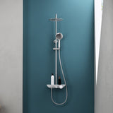 Système de douche Glasvilla avec douchette et pommeau de douche, douche de pluie, kit de fixation murale