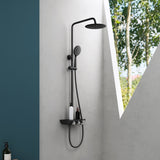 Système de douche Glasvilla avec douchette et pommeau de douche, douche de pluie, kit de fixation murale