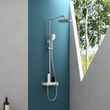 Système de douche Glasvilla avec douchette et pommeau de douche, douche de pluie, kit de fixation murale