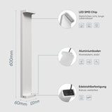 glasvilla Lampe d’Extérieur 10x6x60cm IP65 | Éclairage de Chemin Extérieur | Borne Lumineuse pour Jardin, Lampadaire 3000K | Lampadaire d’Extérieur 6W LumaTorch