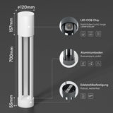 glasvilla Luminaire d’Extérieur ⌀120xH700mm IP65 | Borne et Lampadaire de Jardin 3000K | Éclairage de Chemin Extérieur 10W NeoForge