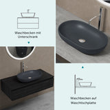 Lavabo Glasvilla, lavabo à poser en fonte minérale, vasque Col808