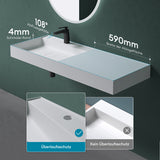 glasvilla Lavabo Bagno Sospeso da Marmo Fuso Lavandino Bagno a Parete Lavabo Rettangolare Colossum630