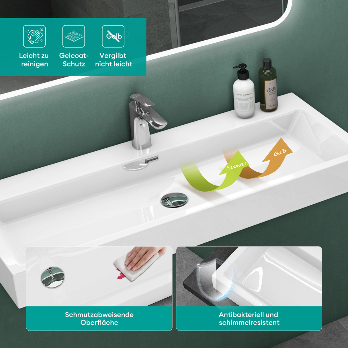 glasvilla Lavabo da Appoggio da Minerale Fuso Lavabo Bagno Sospeso Lavandino Bagno Rettangolare Colossum06