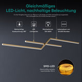 glasvilla Lámpara colgante 105cm LED Lámpara colgante Diseño lineal 3000K/4000K/6000K Cable ajustable 18W Lámpara colgante para comedor sala de estar dormitorio