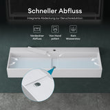 glasvilla Waschbecken Aufsatzwaschbecken Hängewaschbecken aus Mineralguss mit Armaturloch Col6028