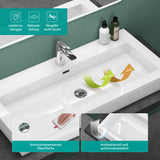 Lavabo Glasvilla Col18, lavabo suspendu, lavabo à poser, en fonte minérale, 1 trou de robinetterie, rectangulaire