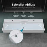 glasvilla Lavabo da Appoggio da Marmo Fuso Lavabo Bagno Sospeso Lavandino Bagno con Foro per la Rubinetteria Col6028