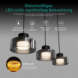 glasvilla Pendelleuchte LED Hängelampe 3000K/4000K/6000K Verstellbares Kabel Schwarz Hängeleuchte für Esszimmer Wohnzimmer Schlafzimmer