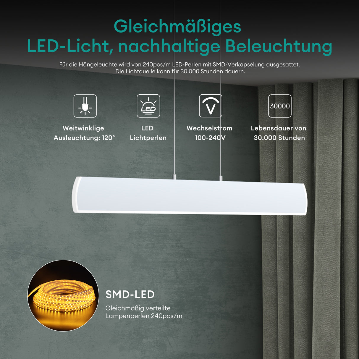 pendelleuchte LED colgante regulable con control remoto cable ajustable lámpara colgante para comedor sala de estar dormitorio