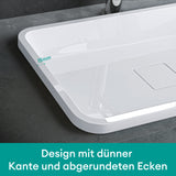 Lavabo Glasvilla, en fonte minérale, lavabo encastré avec couvercle de bonde Col104