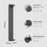 glasvilla Lampe d’Extérieur 10x6x60cm IP65 | Éclairage de Chemin Extérieur | Borne Lumineuse pour Jardin, Lampadaire 3000K | Lampadaire d’Extérieur 6W LumaTorch