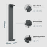 glasvilla Lampe d’Extérieur 10x6x60cm IP65 | Éclairage de Chemin Extérieur | Borne Lumineuse pour Jardin, Lampadaire 3000K | Lampadaire d’Extérieur 6W LumaTorch