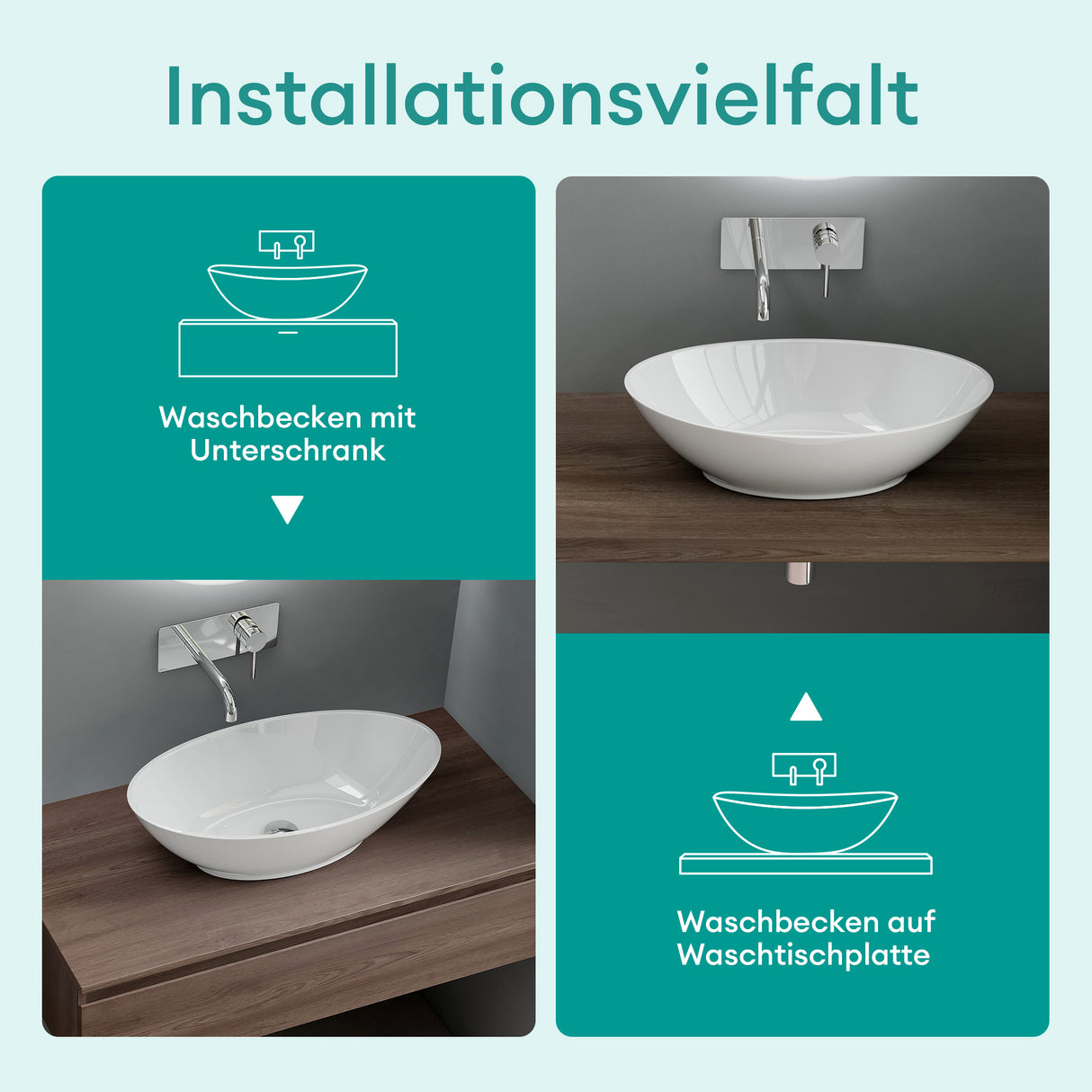 glasvilla lavabo de encimera lavabo cuenco mueble de baño de mineral ovalado Col807