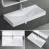 Lavabo Glasvilla, lavabo suspendu, lavabo à poser en matériau minéral moulé, Col810