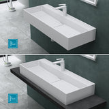 glasvilla Lavabo da Appoggio da Marmo Fuso Lavabo Bagno Sospeso Lavandino Bagno con Foro per la Rubinetteria Col6028