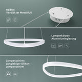 Suspension Glasvilla 50 cm, lampe LED suspendue, design ondulé dynamique, température de couleur réglable 3000K/4000K/6000K, câble 16W, idéale pour salle à manger, salon ou chambre.