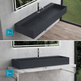 glasvilla Lavabo da Appoggio da Marmo Fuso Lavabo Bagno Sospeso Lavandino Bagno con Foro per la Rubinetteria Col6028