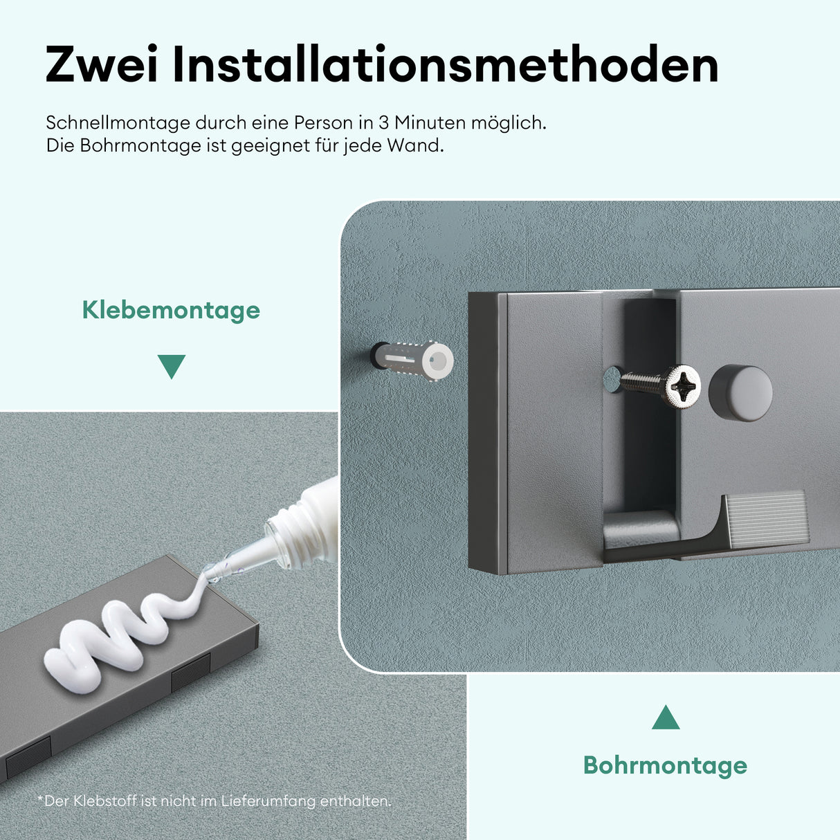 Patères murales Glasvilla sans perçage, porte-manteau mural, crochets muraux en acier inoxydable, barre porte-manteau, crochets Stalo-04+05 