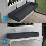 glasvilla Lavabo da Appoggio da Marmo Fuso Lavabo Bagno Sospeso Lavandino Bagno con Foro per la Rubinetteria Col6028