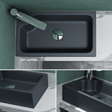 glasvilla Lavabo de invitados WC Lavabo de encimera con orificio para grifo 46x26x11cm Mineralguss Cuadrado Pequeño Cuenco de lavabo Espacio de lavabo Col101