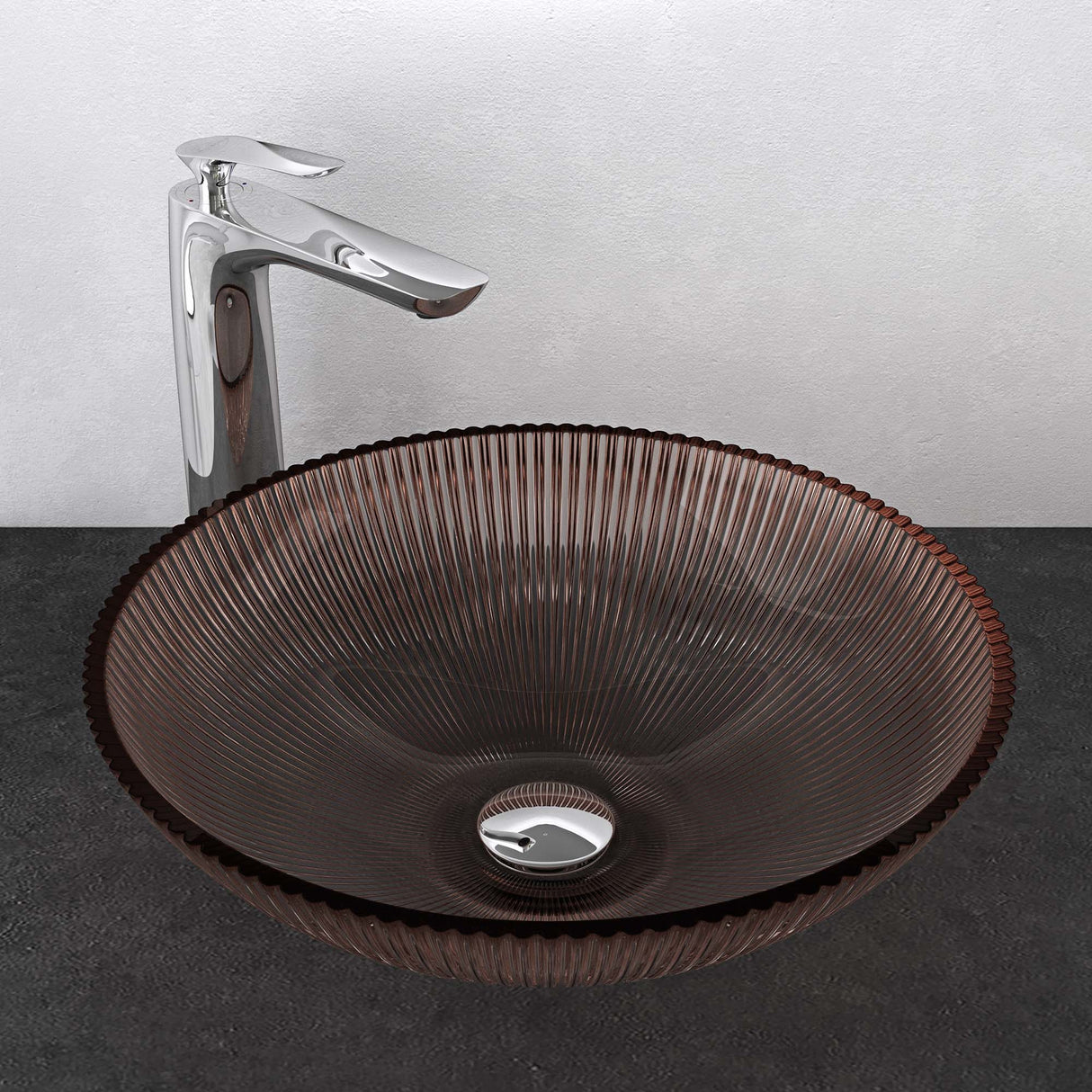 glasvilla Lavabo da Appoggio in Vetro Lavandino Bagno in Vetro Rotondo Lavandino da Appoggio in Vetro