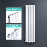 glasvilla Radiateur de Salle de Bain à Raccordement Central Plat et à Raccordement Latéral Radiateur à Panneau Chauffage de Salle de Bain Monocouche en Acier FV