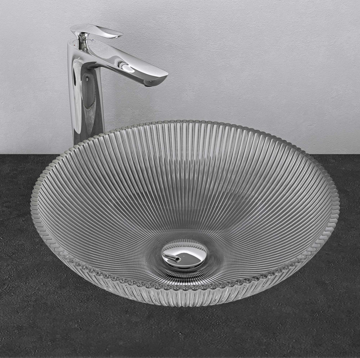 glasvilla Lavabo da Appoggio in Vetro Lavandino Bagno in Vetro Rotondo Lavandino da Appoggio in Vetro