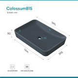 Vasque Glasvilla, vasque à poser en matériau minéral moulé, meuble-lavabo avec raccords DIN standard Col815