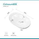 Lavabo Glasvilla, lavabo à poser en fonte minérale, vasque Col808