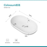 Lavabo Glasvilla, lavabo à poser en fonte minérale, vasque Col808