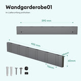 Patères murales Glasvilla sans perçage, porte-manteau mural, crochets muraux en acier inoxydable, barre porte-manteau, crochets Stalo-04+05 