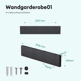 Patères murales Glasvilla sans perçage, porte-manteau mural, crochets muraux en acier inoxydable, barre porte-manteau, crochets Stalo-04+05 