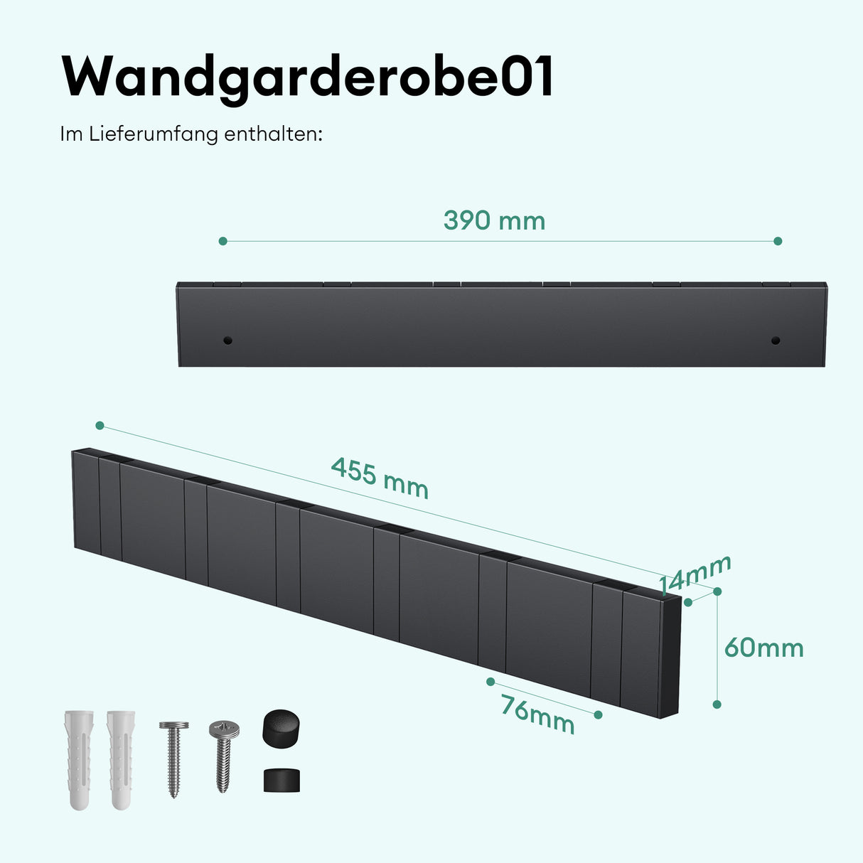 Patères murales Glasvilla sans perçage, porte-manteau mural, crochets muraux en acier inoxydable, barre porte-manteau, crochets Stalo-04+05 