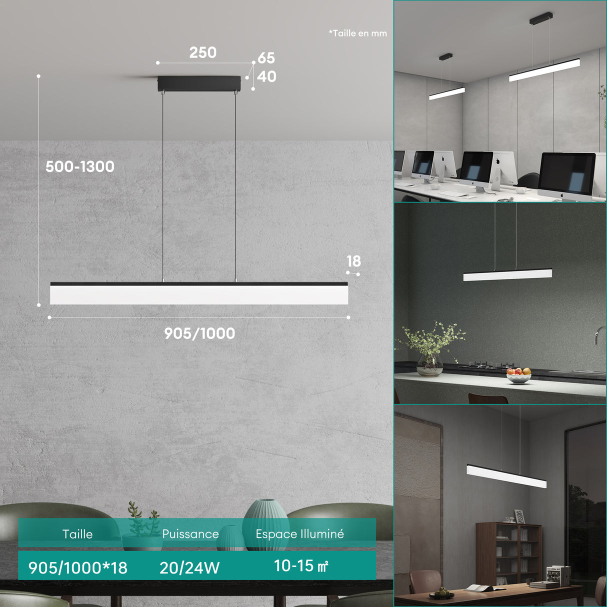 pendelleuchte LED colgante regulable con control remoto cable ajustable lámpara colgante para comedor sala de estar dormitorio