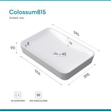 Vasque Glasvilla, vasque à poser en matériau minéral moulé, meuble-lavabo avec raccords DIN standard Col815