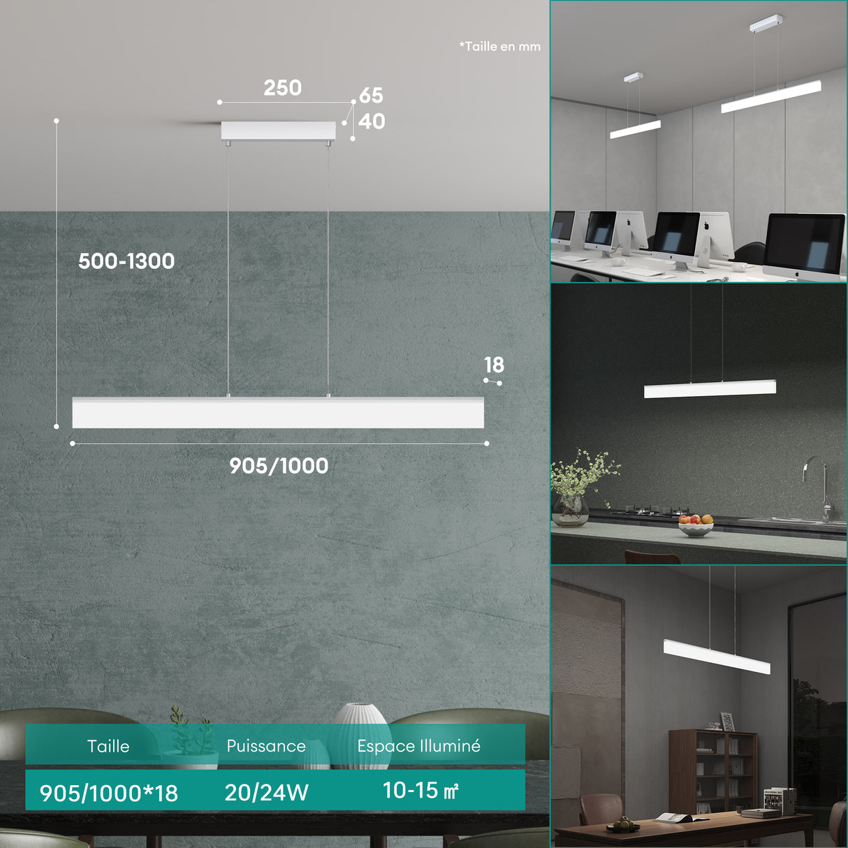 pendelleuchte LED colgante regulable con control remoto cable ajustable lámpara colgante para comedor sala de estar dormitorio