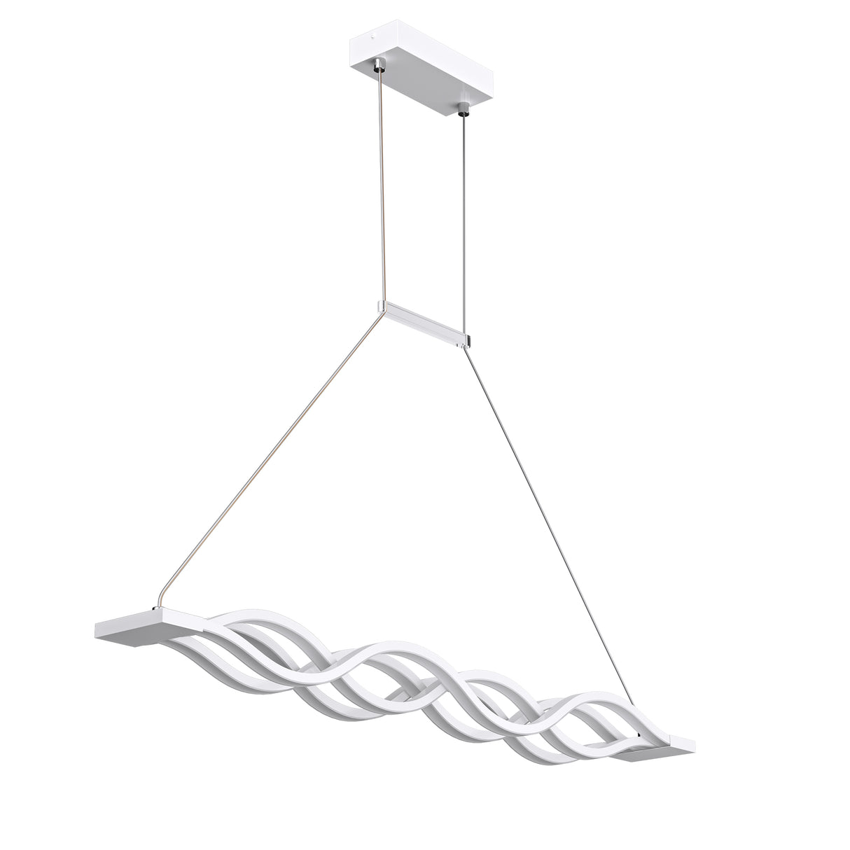 Suspension Glasvilla 106 cm, lampe LED dimmable avec télécommande, température de couleur 3000K/4000K/6000K, câble ajustable, 60 W, blanc, idéale pour salle à manger, salon ou chambre.