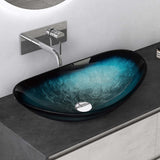 glasvilla Waschbecken Glas Aufsatzwaschbecken Glaswaschbecken Handwaschbecken Waschschale Oval Minerva08