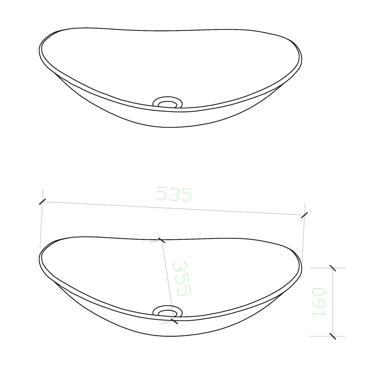 lavabo Glasvilla en verre, vasque à poser, lavabo ovale