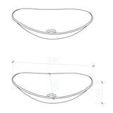 lavabo Glasvilla en verre, vasque à poser, lavabo ovale