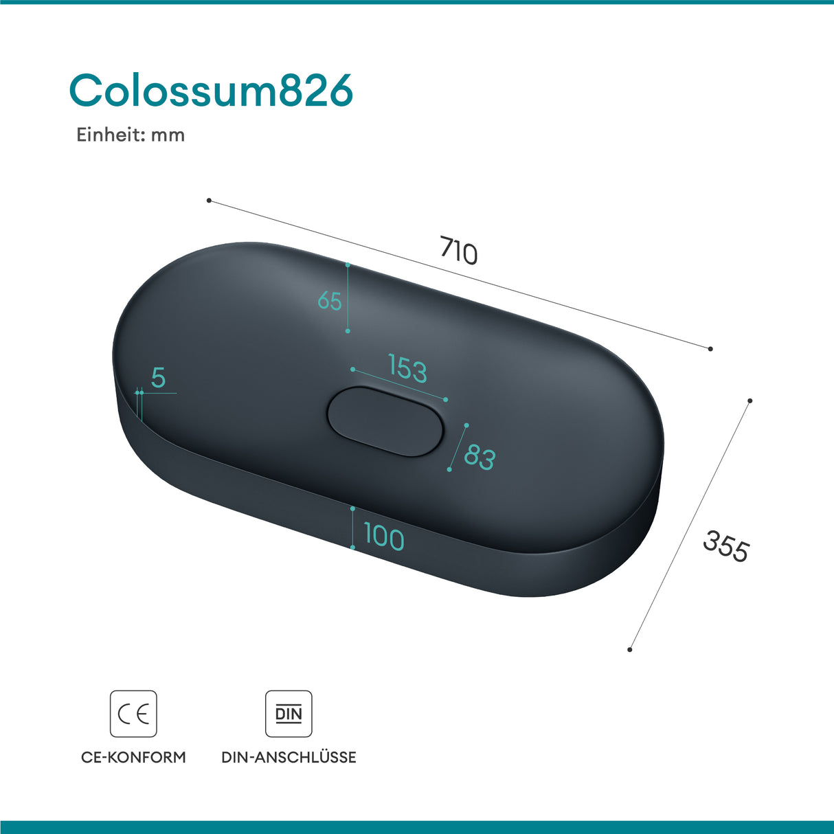 glasvilla lavabo sobre encimera cuenco de mineral compuesto incl. sellado nano Col826