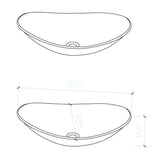 glasvilla Waschbecken Glas Aufsatzwaschbecken Glaswaschbecken Handwaschbecken Waschschale Oval Minerva08