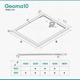 glasvilla Duschwanne Duschtasse aus Mineralguss Mineralgusswan DIN-Anschlüsse Geoma10