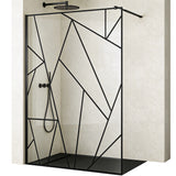 glasvilla Duschwand für Dusche Duschabtrennung  Walk-In Dusche  Duschtrennwand Schwarz 8mm ESG-Sicherheitsglas NANO Klarglas mit geometrischem Design MMBR3 Bremen01Plus-GM