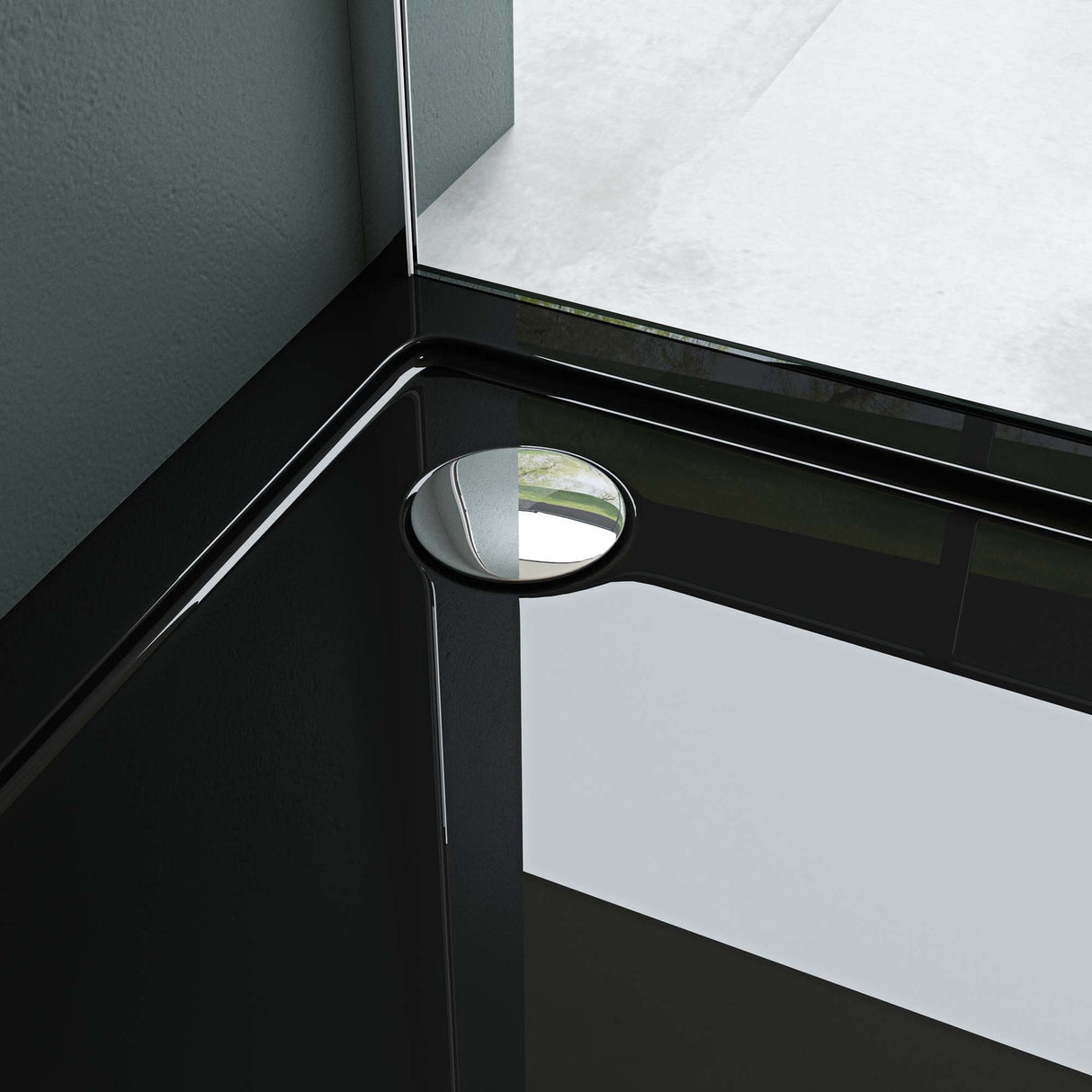 Receveur de douche Glasvilla en acrylique sanitaire, quart de cercle Faro3