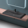 Lavabo Glasvilla, vasque encastrée, meuble-lavabo, en fonte minérale, rectangulaire, 1 trou de robinetterie, avec trop-plein, Col01